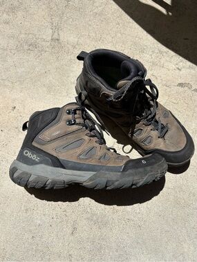Men's Oboz Sawtooth Leather Hiking Boots - Waterproof Mid-Height Support